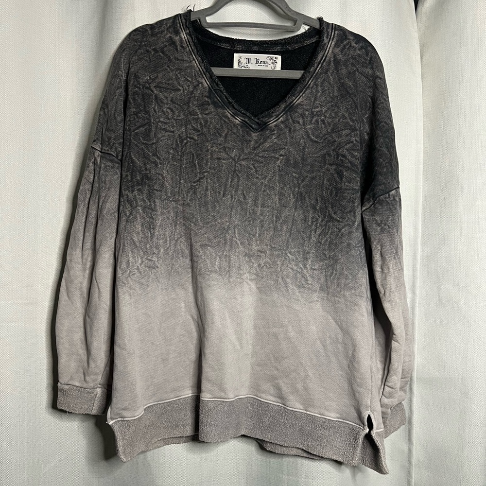 M. Rena Grey Ombré Oversized Pullover Sweater Small - Picture 9 of 9